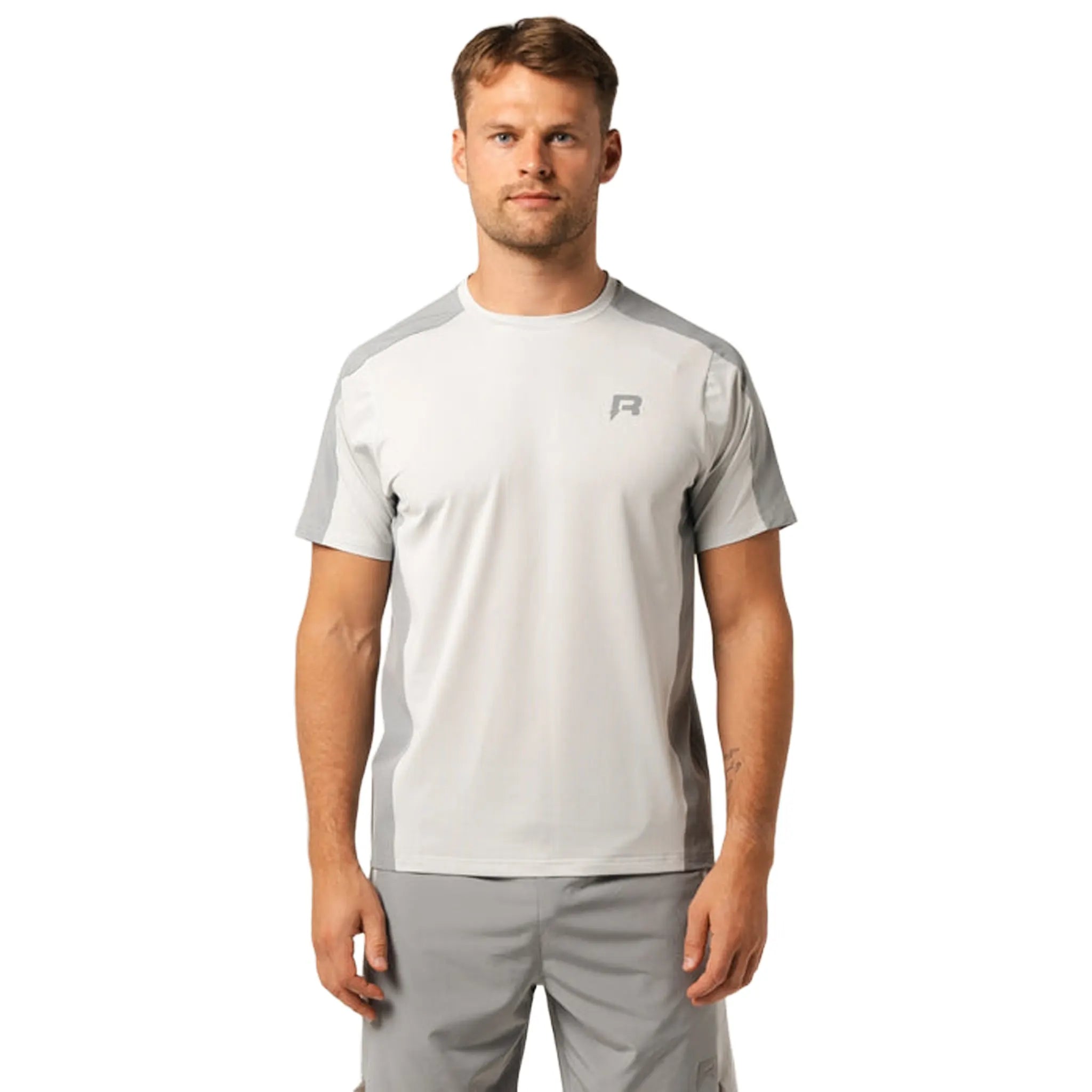 Front View of Reprimo Nova Light Grey Marble T-Shirt